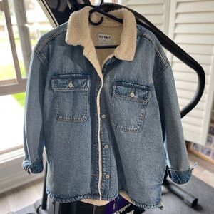 Sherpa-Lined Non-Stretch
Jean Utility Shacket Women